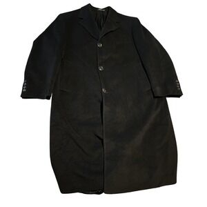 Chaps Ralph Lauren Mens Wool Blend Black Full Length Overcoat 42SH